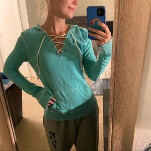 sea green American Eagle hoodie